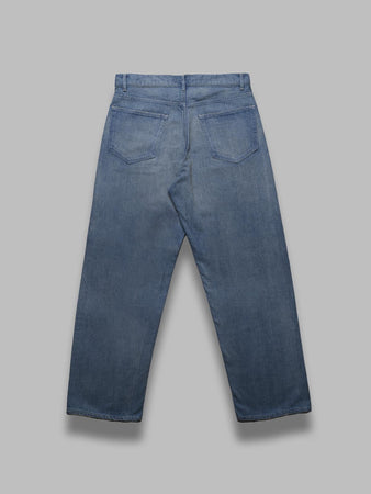 AURALEE selvedge faded light wide denim da uomo