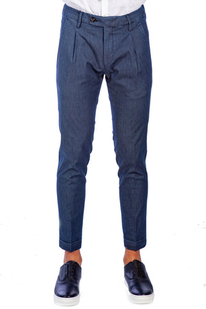 MICHAEL COAL Michael Coal - Pantalone Capri Con Pences Effet Denim FREDERICK 1107 W298 da uomo
