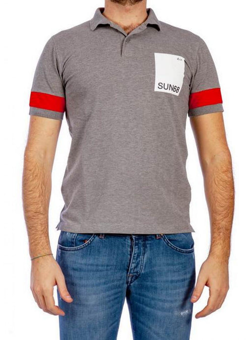 SUN68 Sun68 - Big Logo On Chest Rettangolo B.co A19124 34 GRI da uomo