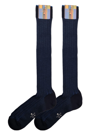 Calze Lunghe Uomo Gallo - A coste blu