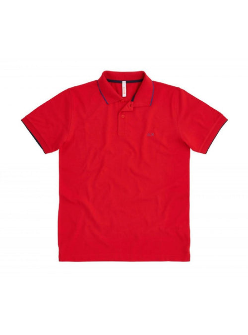 SUN68 Sun68 - Polo Collo Bordino Piccolo Contrasto A30106 30 ROSSO FU da uomo