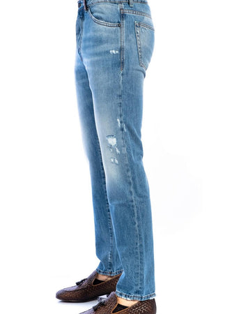 MICHAEL COAL Michael Coal - 5 Tasche Chiaro Capri Leggeri Strappi MARK 1143/1401 CAPRI da uomo