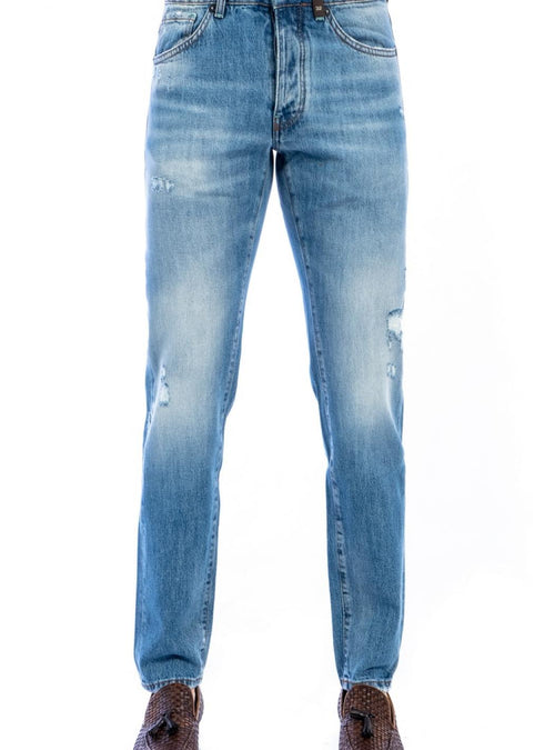 MICHAEL COAL Michael Coal - 5 Tasche Chiaro Capri Leggeri Strappi MARK 1143/1401 CAPRI da uomo