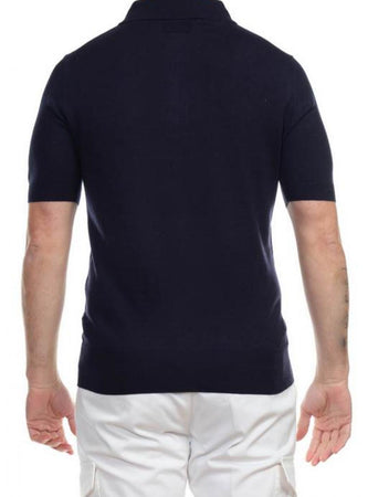 Hosio - Polo In Seta E Cotone 110M11/40 BLU da uomo