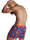 DSQUARED2 Dsquared2 - Dsq2 Swim Trunks; Arancio Logo Viola D7B643840 858 ARA da uomo