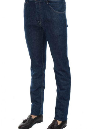 HAND PICKED Hand Picked - 5 Tasche Blu Uniforme Slim ORVIETO02309W1 LAV1 da uomo