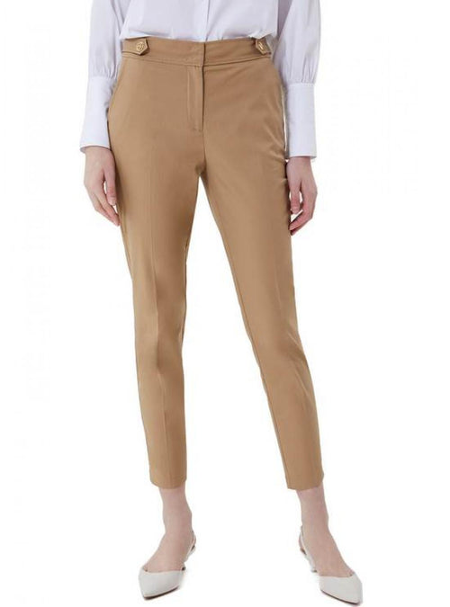 LIU JO Liu Jo - Pantalone Sigaretta Cotone Tasche Fibbie Oro CA1005T2398-X0341 da donna