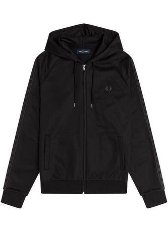 Fred Perry - Track Jacket Con Fettuccia Tono Su Tono J2541 102 BLACK da uomo