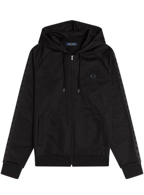 Fred Perry - Track Jacket Con Fettuccia Tono Su Tono J2541 102 BLACK da uomo