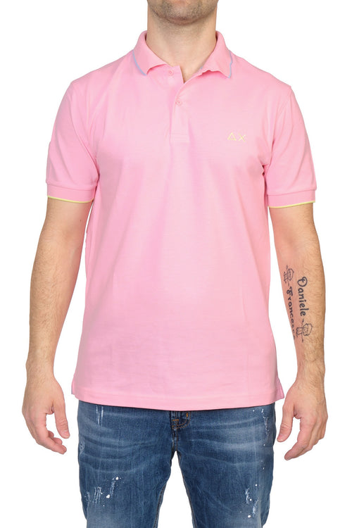 SUN68 Sun68 - Small Stripe Polo Collo Bordino Piccolo Cel A32110/04 ROSA da uomo