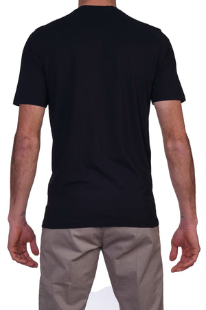 ALPHA STUDIO Alpha Studio - Giro Mezza Manica Cotton Crepe AU6020C 3024 NERO da uomo