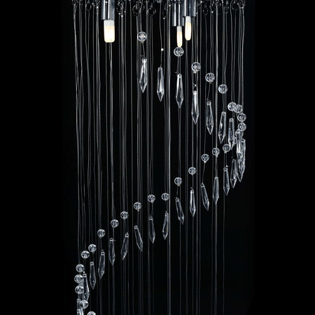 vidaXL Lampadario con Perle di Cristallo a Spirale Argento G9
