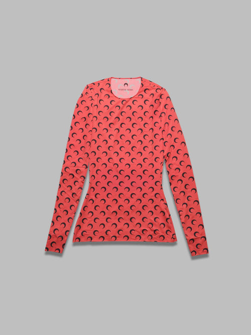 MARINE SERRE recycled moon jersey ss crewneck top da donna