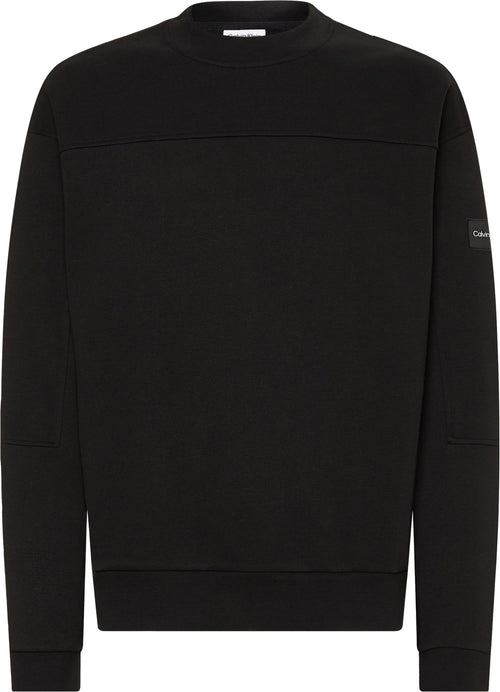 calvin klein Calvin Klein - Piquet Interlock Comfort Crewneck K10K109708 BEH NERO da uomo