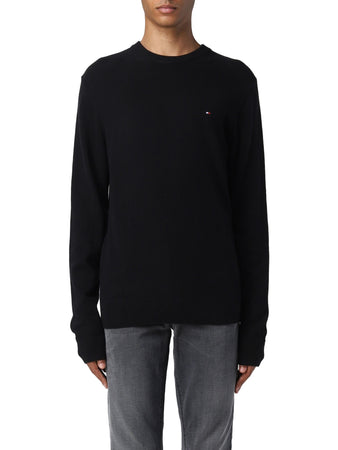 Tommy Hilfiger - Paricollo Th Monogram In Cotone In Cotone E Cashmere MW0MW28046 BDS NERO da uomo