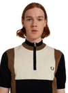 Fred Perry - Collo Alto- Mezza Zip-mezza Manica K4525 Q27 da uomo