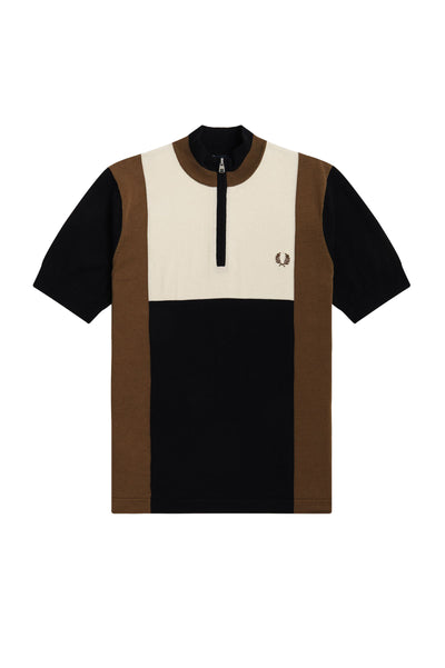 Fred Perry - Collo Alto- Mezza Zip-mezza Manica K4525 Q27 da uomo