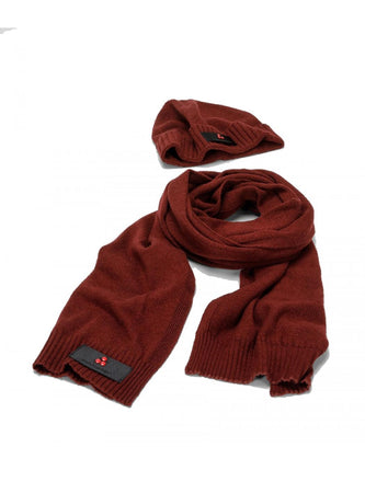 Peuterey - Sciarpa E Cappello T.unita In Tricot Con Logo GIFT PTY 402 BORD da uomo