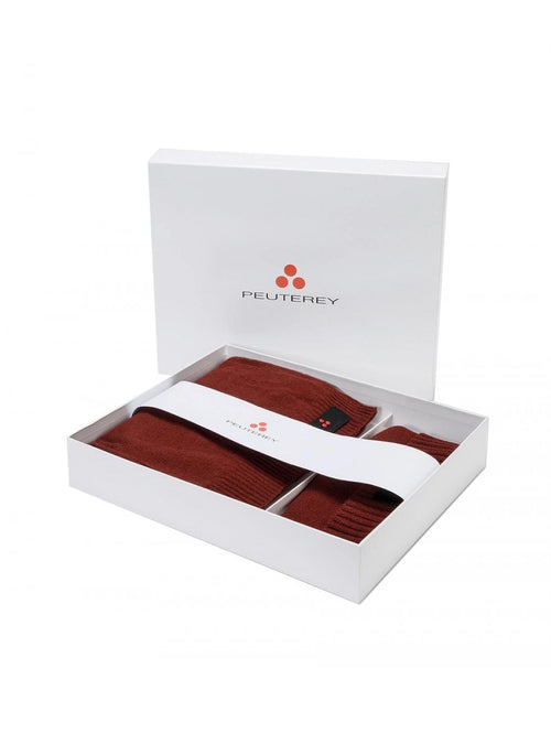 Peuterey - Sciarpa E Cappello T.unita In Tricot Con Logo GIFT PTY 402 BORD da uomo