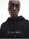calvin klein Calvin Klein - Striped Logo Hoodie Con Capp. K10K110761 BEH da uomo