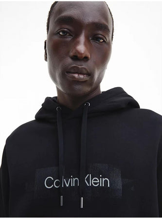 calvin klein Calvin Klein - Striped Logo Hoodie Con Capp. K10K110761 BEH da uomo