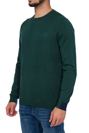 SUN68 Sun68 - Round Neck Patch Rib Giro Uniot Bordo Manica K33107 50 VERDE da uomo