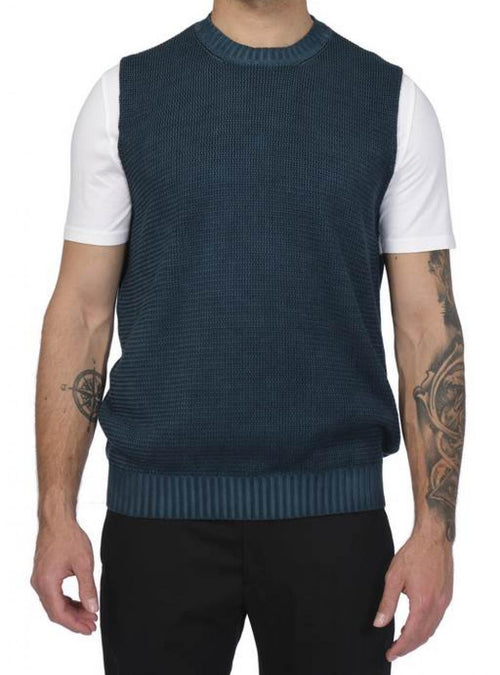 ALPHA STUDIO Alpha Studio - Smanicato Girocollo In Cotone AU-1111CS 1044 VER da uomo