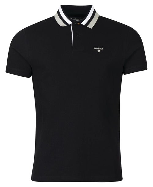 BARBOUR Barbour - Pique Con Collo 3 Colori Nero Bco Grigio MML1069 BK31 NERO da uomo