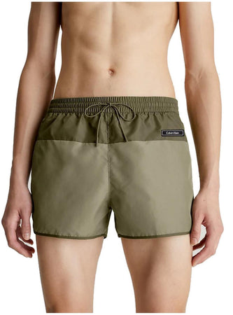 calvin klein Calvin Klein - Pantaloncini Da Bagno Corti Modello Runner-core Solids KM0KM00816 MSS da uomo