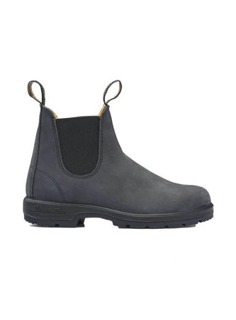 BLUNDSTONE Blundstone - Nabuk Elastic Sided Boot Lined Nero 587 da uomo