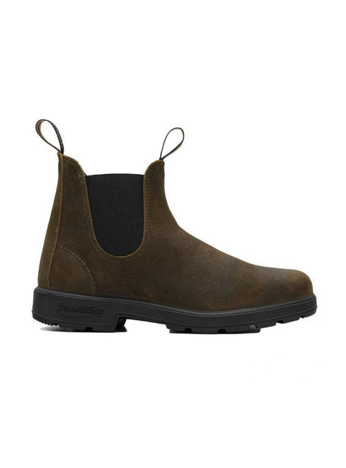 BLUNDSTONE Blundstone - Nabuk Verde Oliva Con Elastico Nero 1615 da uomo