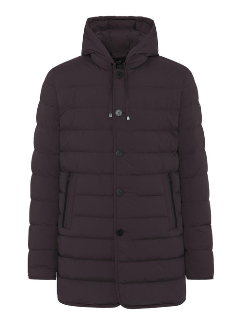 DUNO Duno - Cappottino Con Cappuccio Impunturato In Pium LOFT HOODY LICO 280 da uomo