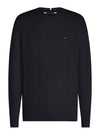 Tommy Hilfiger - Pullover Classics Relaxed Fit In Maglia Trecce MW0MW33132 DW5 da uomo