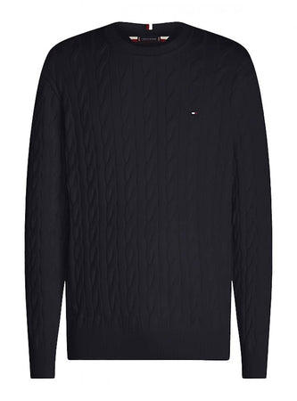 Tommy Hilfiger - Pullover Classics Relaxed Fit In Maglia Trecce MW0MW33132 DW5 da uomo