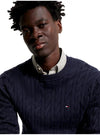 Tommy Hilfiger - Pullover Classics Relaxed Fit In Maglia Trecce MW0MW33132 DW5 da uomo