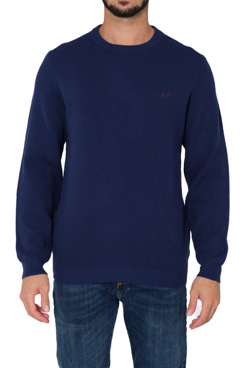 SUN68 Sun68 - Round Rice Knit K43120 83 BLU da uomo