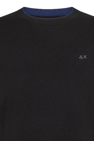 SUN68 Sun68 - Round Double Rib Sottile Doppio Bordo Collo E Maniche K43106 11 NERO da uomo