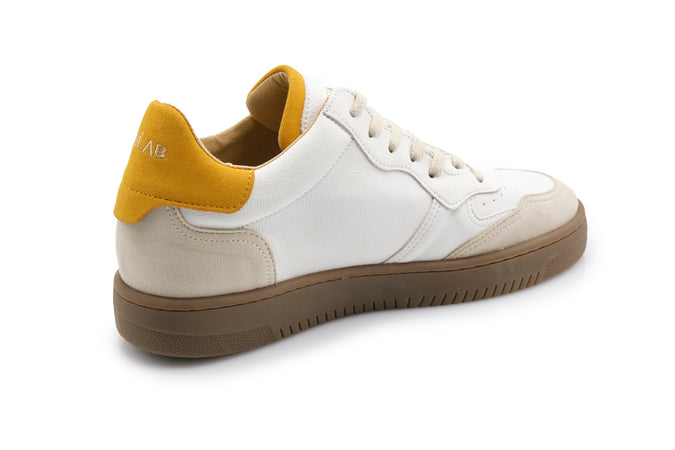 NEWLAB Newlab - Sneaker In White Appleskin/camelorange Microfiber NL11/J03 WHITE/CAMEL da uomo
