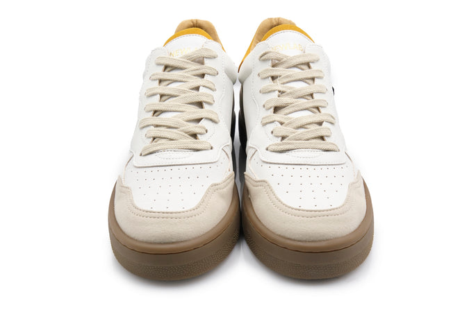 NEWLAB Newlab - Sneaker In White Appleskin/camelorange Microfiber NL11/J03 WHITE/CAMEL da uomo