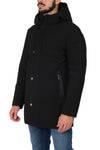 HESKIMO Heskimo - Lungo Con Capp. Softshell Bonded Bottoni In Metallo HE544015 NERO da uomo