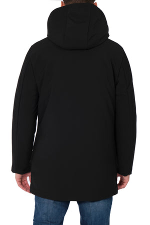 HESKIMO Heskimo - Lungo Con Capp. Softshell Bonded Bottoni In Metallo HE544015 NERO da uomo