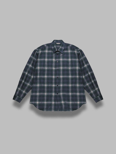 AURALEE airy wool check shirt da uomo