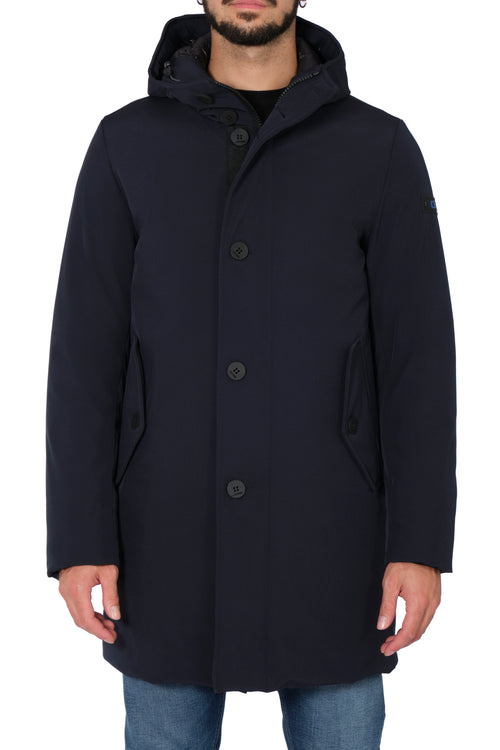 UP TO BE Up To Be - Parka Con Cappuccio+bottoni URANUS 807 BLU da uomo