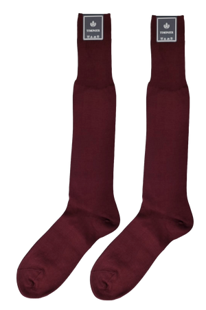 Calze Lunghe Uomo Timonier - Bordeaux Tinta Unita - Cotone Karnak 100% Egiziano
