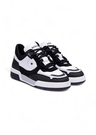 NEWLAB Newlab - Sneakers In Pelle Bianca E Camoscio Nero NL12/K03 WHITE/BLACK da uomo