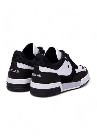 NEWLAB Newlab - Sneakers In Pelle Bianca E Camoscio Nero NL12/K03 WHITE/BLACK da uomo