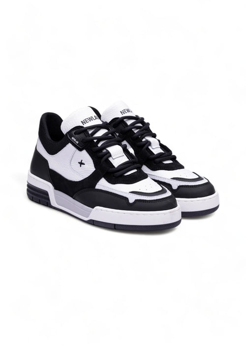 NEWLAB Newlab - Sneakers In Pelle Bianca E Camoscio Nero NL12/K03 WHITE/BLACK da uomo