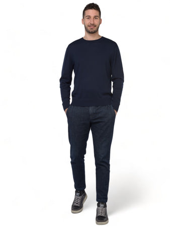Tommy Hilfiger - Girocollo In Cotone E Lyocell MW0MW33524 DW5 BLU da uomo