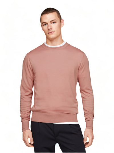 Tommy Hilfiger - Girocollo In Cotone E Lyocell Con Bandierina Ricamata Polso MW0MW33524 TQY ROSA da uomo