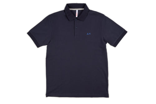 SUN68 Sun68 - Polo Solid Regular Tinta Unita A34109/07 NAVY da uomo